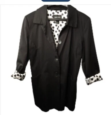 Женщины Blazer пальто куртка Brandon Thomas XL черный кнопка спереди в горошек с подкладкой - Изображение 1 из 4