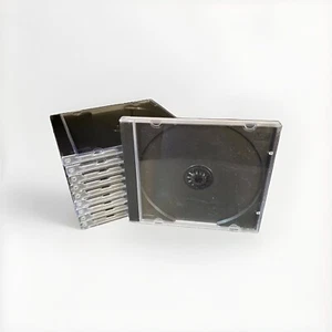 10 Standard 10.4 mm Jewel Case Single CD DVD Disc Storage Assembled Black Tray - Picture 1 of 13