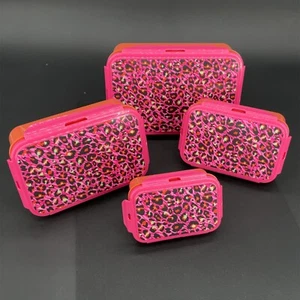 SCHMUCKJAGD 4 ER SET FRISCHHALTEDOSEN 4 IN 1 IM LEO DESIGN ORANGE /PINK TRENDY - Bild 1 von 4