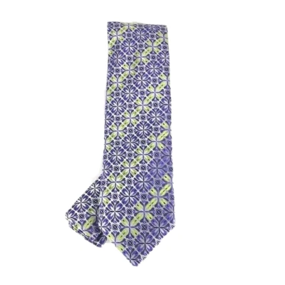 Barcelona Cravatte Men's Tie Hanky Set Purple Lime Green Black Polyester 3.25" - Image 1 of 2