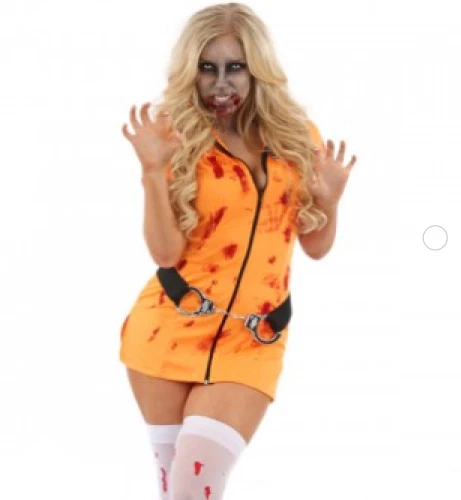 Halloween Ladies Sexy Zombie Prisoner Costume - Image 1 of 1