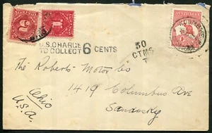 Australia 1914 (Apr.12) cover to USA with 1d Kangaroo tied by WOOMBYE (Qld) - Picture 1 of 1