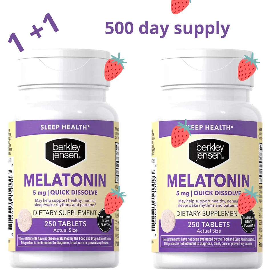Berkley Jensen Melatonina 5mg Disolución Rápida Sabor Baya Natural 2 x 250 Comprimidos Foto 1 de 4