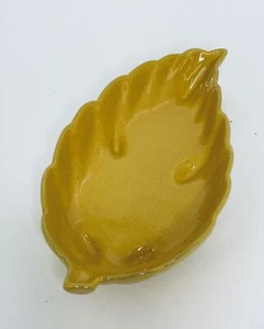 FRANKOMA POTTERY SUNFLOWER SUNSHINE #225 YELLOW LEAF TIDBIT SERVING DISH - Picture 1 of 6