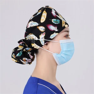 Surgical Scrub Hat Bouffant Cap For Long Hair Women Doctor Nurses Head Cover - Picture 1 of 13