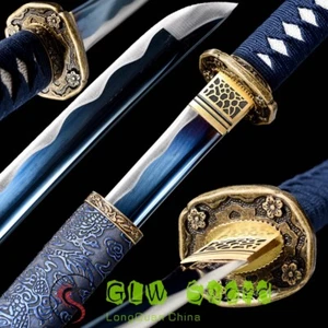 Blau High Carbon Stahl Full Tang Handarbeit Japan Samurai Schwert Catana Säbel scharf - Bild 1 von 24