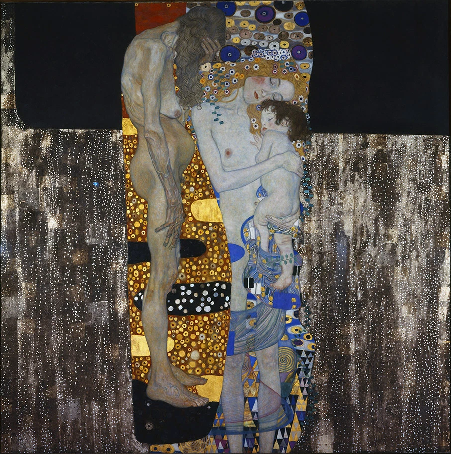 GUSTAVE KLIMT THE THREE AGES  ART NOUVEAU GICLEE PRINT FINE CANVAS - Image 1 of 1