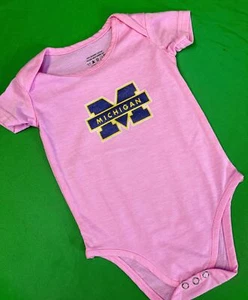 NCAA Michigan Wolverines Pink Infant Baby Bodysuit Vest 6 months - Picture 1 of 4