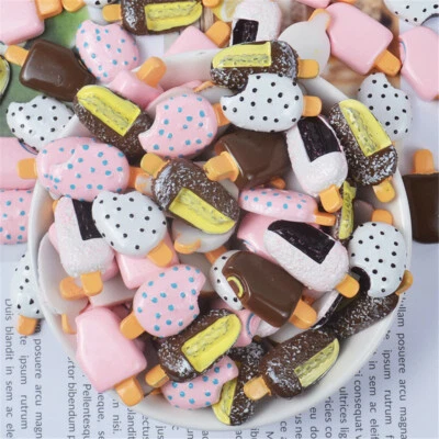 Lot of (x20) Random Kinds Ice Cream Popsicle Cabochons Slime Charms 16x28mm - Image 1 of 4