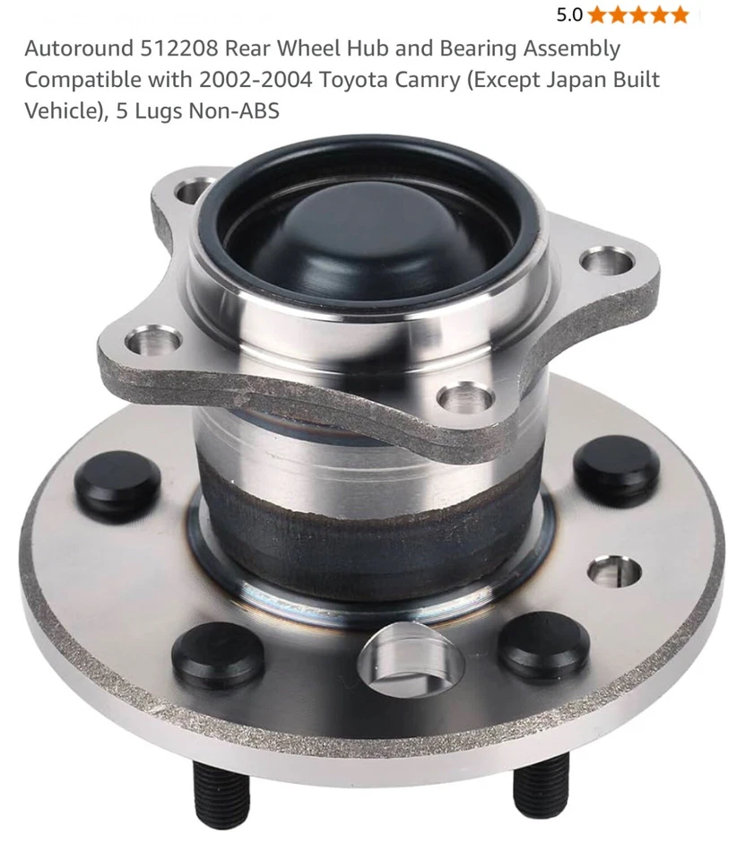 Conjunto de cojinete de rueda y buje-sin ABS trasero para Toyota Camry 2002-2005 Foto 1 de 4