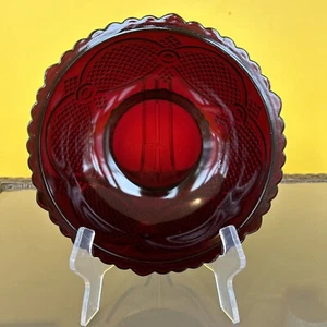 Vintage Avon 1876 Cape Cod Ruby Red Glass 8 ¾” Round Serving Salad Bowl - Imagen 1 de 9