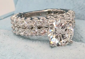 4.68 Ct D VS1 Lab Grown Diamond Engagement Ring With Band IGI Certified Diamond - Picture 1 of 10