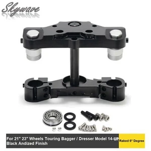6 Degree Raked Triple Trees kit for Harley 23" 21" Wheel Road Glide FLTRX 14-24 - Bild 1 von 9