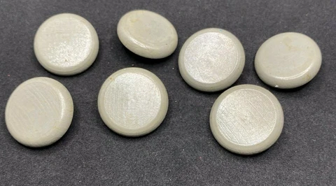 7 grey painted wood 1" mod buttons wire shanks Cover