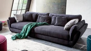 Gigasofa Peace XXL Sofa Bigsofa Stoff schwarz Boxspring Federung 306 cm - Bild 1 von 13