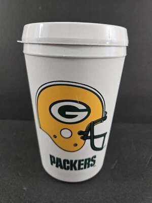 Taza de café de viaje aislada blanca vintage Aladdin Green Bay Packer 32 oz Foto 1 de 4