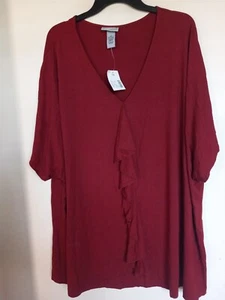 NWT Catherine's Rust Orange Ruffle Top Shirt Blouse Sz 3X - Picture 1 of 3