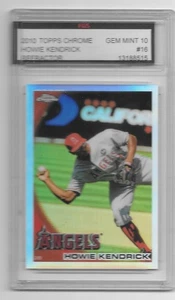 Howie Kendrick 2010 Topps refractor cromado #16 graduado FGS gema como nuevo 10 - Imagen 1 de 1