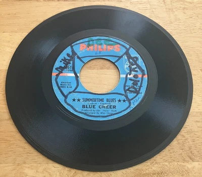 BLUE CHEER  Summertime Blues/Out Of Focus  Philips 45 RPM  1968 Tested VG - Image 1 of 4