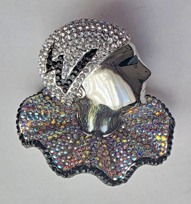 Butler & Wilson Vintage Brooch Pierrot Clown/Flapper Lady Black & White Crystal - Image 1 of 4