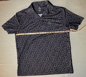 Rhoback Poloshirt Herren M blau rot Golf Tee kariert All Over Print Performance - Bild 1 von 8