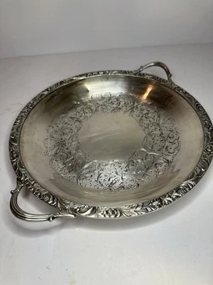 Vtg Webster Wilcox S P Co Silver-plated Tray Serving Platter 12” Handles N7062 - Image 1 of 4
