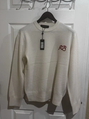Rag & Bone 100% Wool Knit Pullover Men's Size M Ivory New - Image 1 of 4