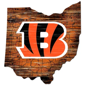 Cincinnati Bengals State Distressed Sign Approximately 23" x 23" - Picture 1 of 1