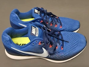 Nike Zoom Pegasus 34 Mens 12 Running Shoes Blue White 880555 Cross Country Track - Picture 1 of 20