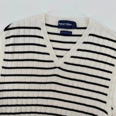 Polo Golf Ralph Lauren Para hombres Grande Rayas Cuello en V Suéter Chaleco 100% Algodón Pima Foto 1 de 4