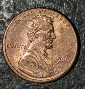 1988 1c Memorial Cent Misaligned Dies Strike Error Struck Through Unc Details - Picture 1 of 18
