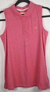 Crew Clothing Navy Sleeveless Polo Short Size 12, Pink / Yellow (Punch), New - Picture 1 of 6