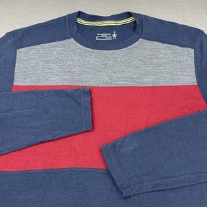 Smartwool 250 Merino Wool Base Layer Long Sleeve Shirt Mens Colorblock Hiking - Picture 1 of 9