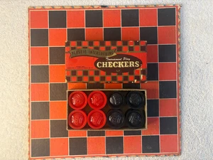 Vintage Transogram Tournament Play Plastic Checkers, #1103, Comes w/ Board - Picture 1 of 5