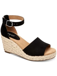 STYLE & COMPANY Womens Yellow Mc Black Seleeney Wedge Espadrille Shoes 9.5 M - Picture 1 of 11