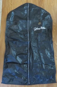 Vintage Johnny Miller Zipped Vinyl Garment Bag Clothes Protector 37"x22" Black - Picture 1 of 6