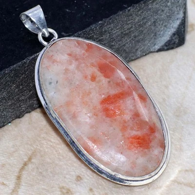 Colgante Chapado en Plata 925 Piedra Solar 2.3" Oficina Fiesta Regalo GW Foto 1 de 3