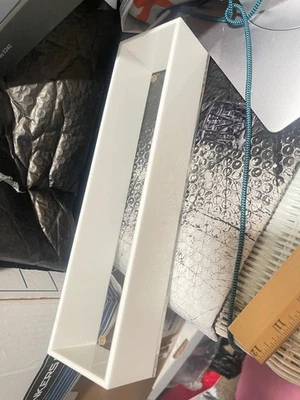 White/clear Acrylic Storage Tray bathroom/ kitchen counter 12"Lx 2-1/2"Wx2"H(L2) - Image 1 of 4