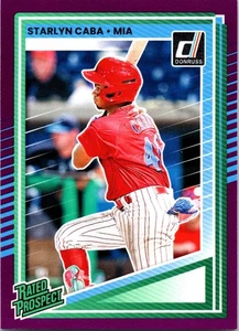 2025 Panini Donruss - Rated Prospects Starlyn Caba #197 (RC) Purple - Picture 1 of 2