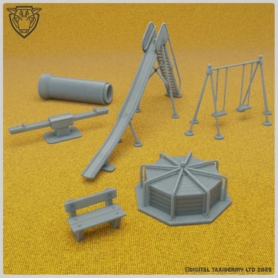 1970s British Playground Set 1:76 OO Scale Resin 3D Printed Model Railway Scener - Image 1 of 4