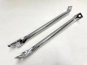 1963-64 CHEVY IMPALA BELAIR FRONT BUMPER BRACKET TUBULAR BRACES PAIR SHOW CHROME - Bild 1 von 5