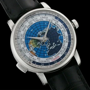 MONTBLANC WATCH 4810 ORBIS TERRARUM 115071 AUTOMATIC MULTICOLOR SEE-THROUGH BACK - Picture 1 of 6