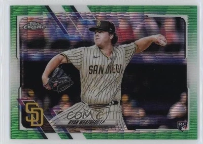 2021 Topps Chrome Green Wave Refractor /99 Ryan Weathers #97 Rookie RC - Image 1 of 2