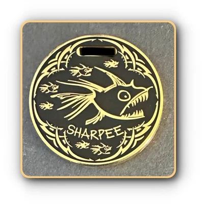 Geocoin SHARPEE Military Association w/ Deep Sea Fish & Dragon Unactivated - Image 1 of 2