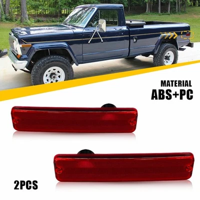Carcasas de luces de señalización laterales traseras rojas 2 piezas para Jeep CJ5 CJ6 CJ7 CJ8 SJ Wagoneer EV Foto 1 de 4
