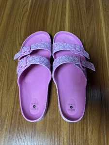 Shade & Shore Pink Flower Size 12 Sandals - Picture 1 of 2