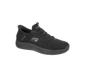 SKECHERS MENS SLIP-INS SUMMITS COLSIN SLIP RESISTANT WORK SHOE - BLACK - Picture 1 of 7