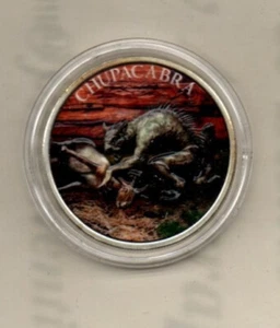 1 oz Intaglio Mint Chupacabra Silver Round colorized - Picture 1 of 2