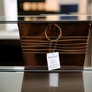 Harry & David Metal Basket Tote Crate Brushy Bronze 14x9x7" - Picture 1 of 12