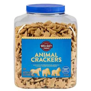 Wellsley Farms Animal Crackers, 62 oz Tub (3.875 lbs) NO SHIP TO CA - Picture 1 of 2
